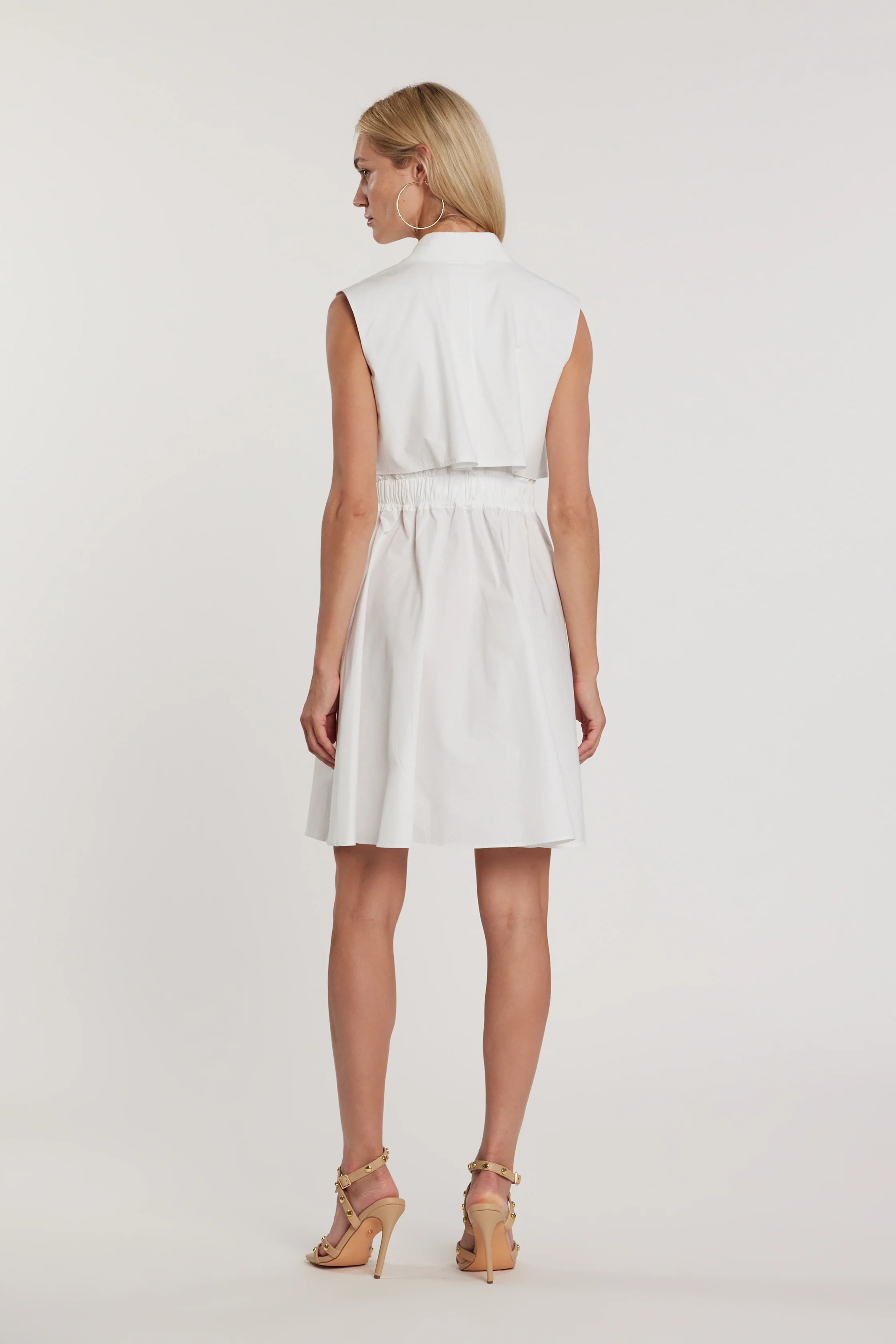 Abito COTILLARD corto smanicato chemisier con pannello plissé più elastico in vita - Image 3