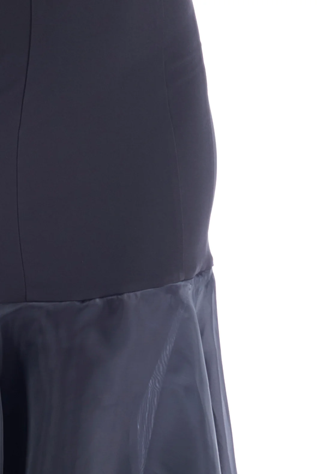 Abito lungo monospalla modello a sirena con balza in organza STARMESI - Image 4