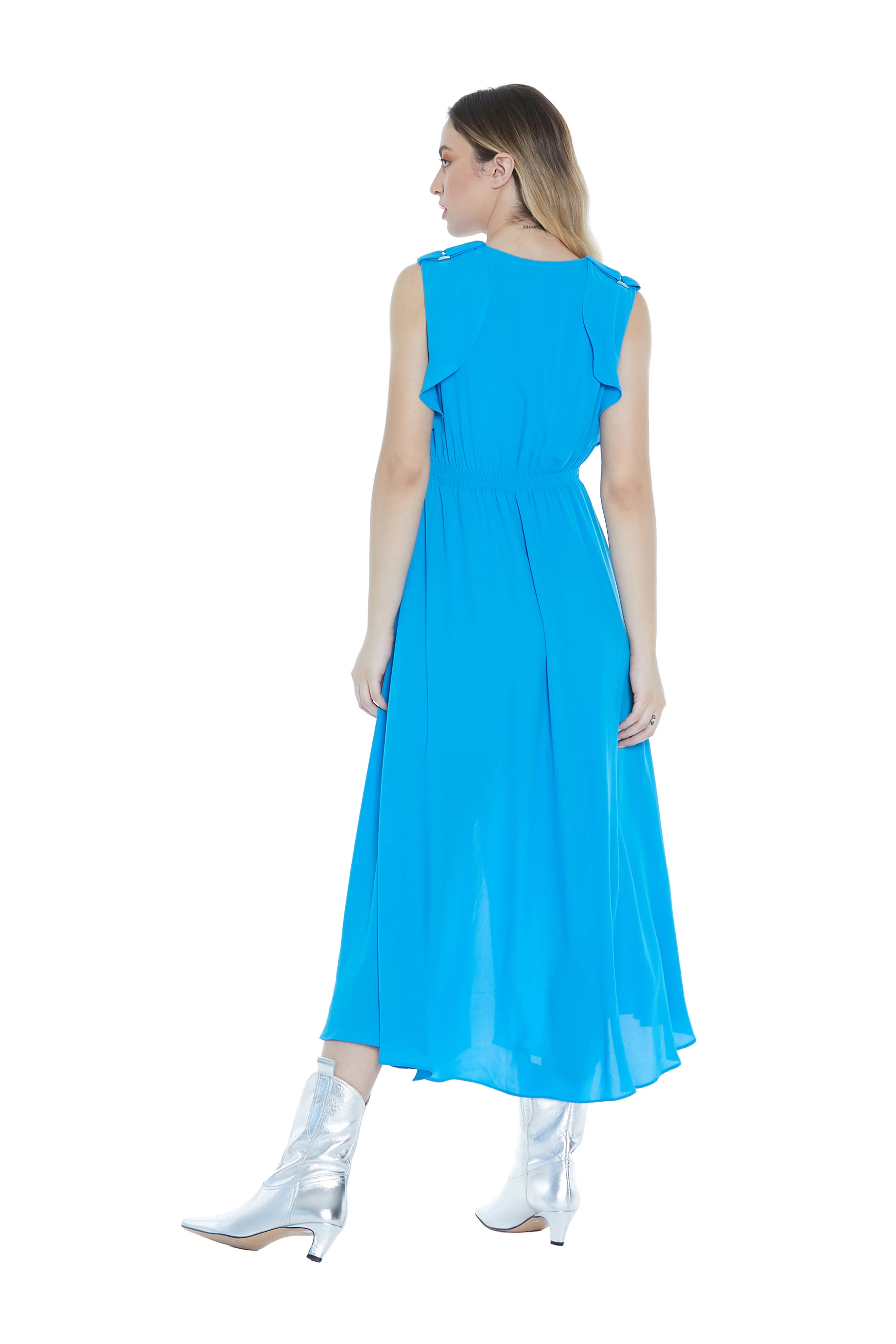 Abito MISAM lungo senza manica con fibbia più gala più punto smok più spacco - Image 7