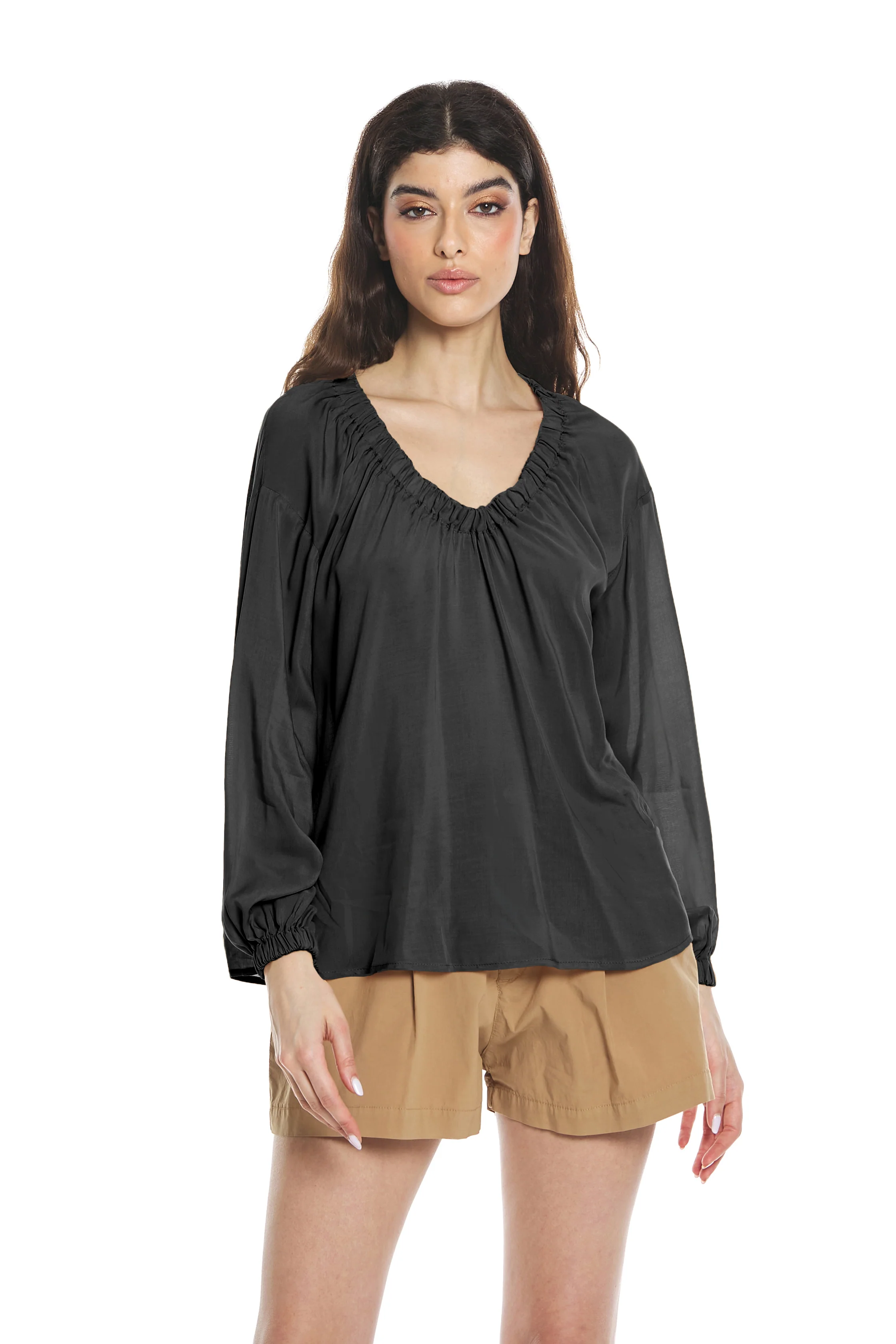 Blusa ZINDELL m.3/4 con arricci - Image 7