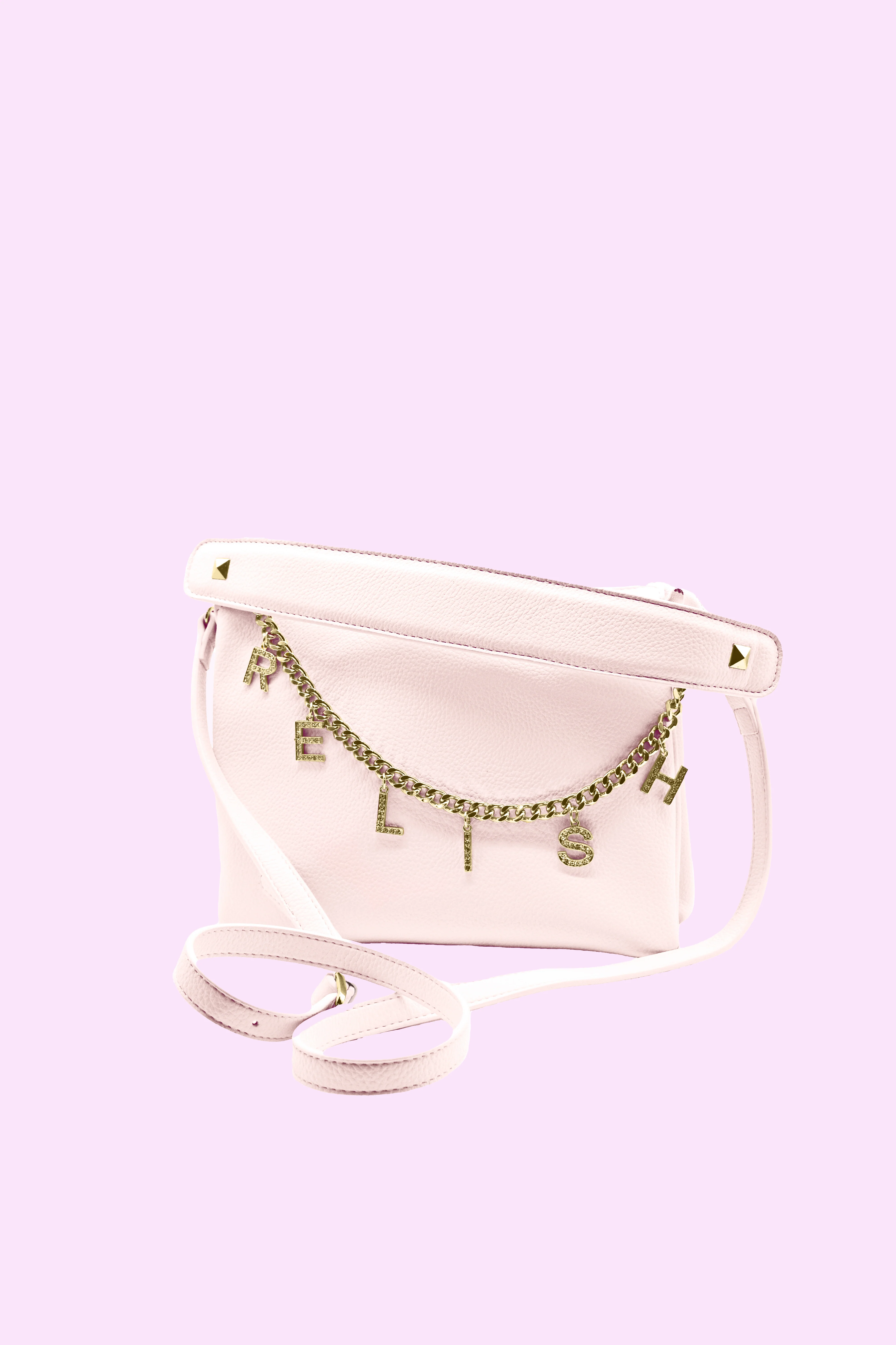 borsa FOX 1 manico più zip con catena più ciondoli logo ecopelle martellata - Image 3