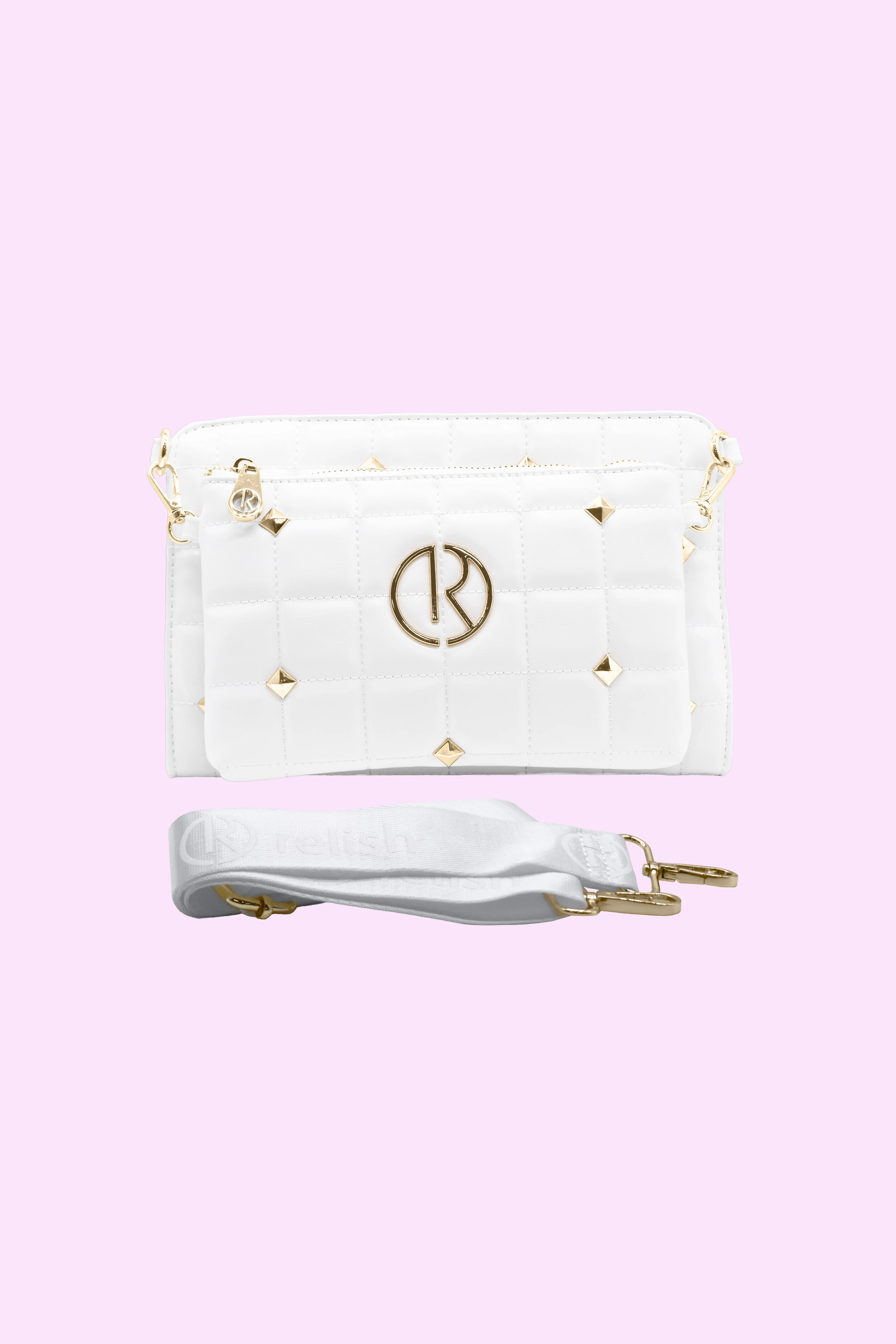 borsa PUFF con pochette stacc. più trapunta più borchie più doppia tracolla ecopelle - Image 3