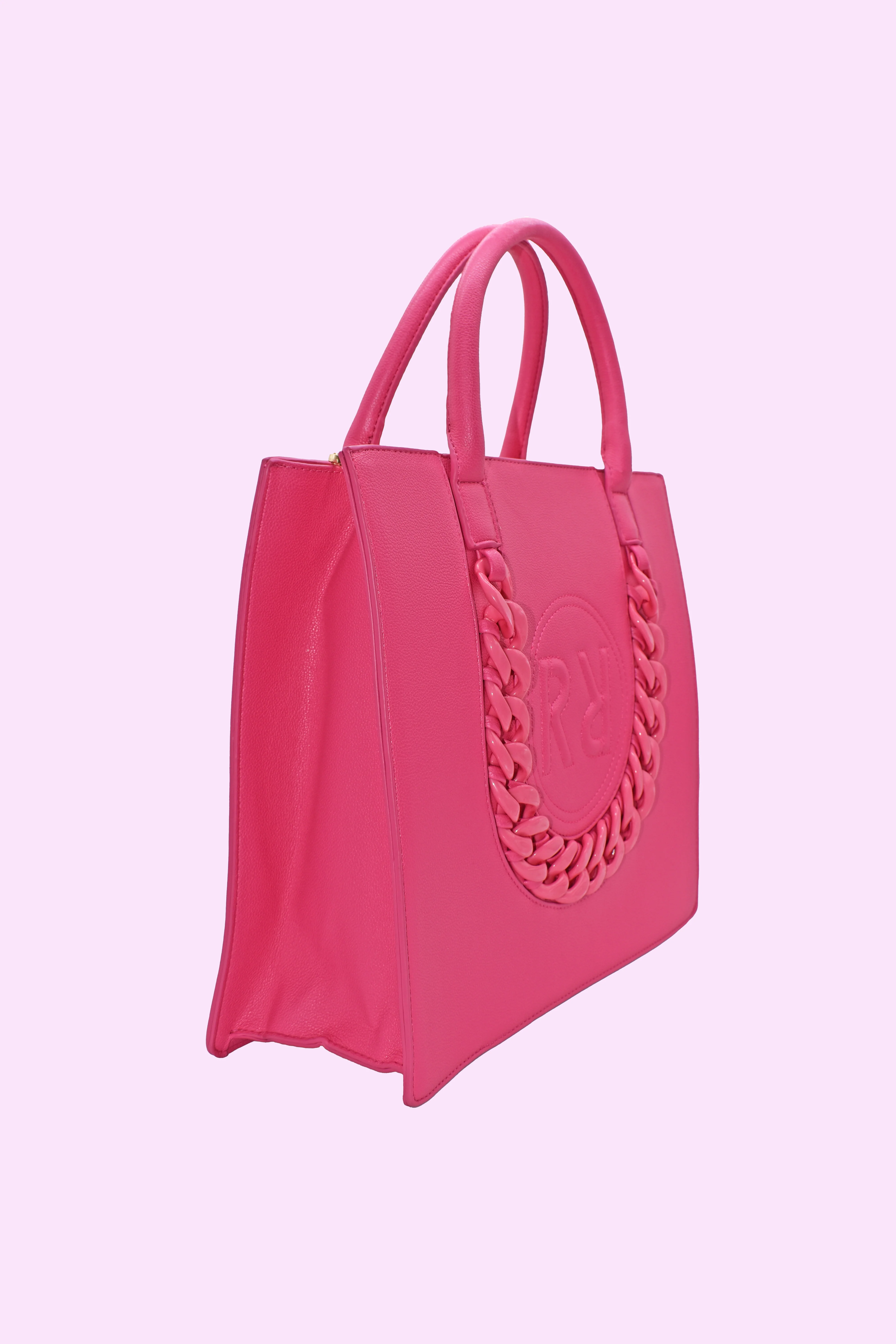 borsa SQUARE 2 manici più zip con intreccio più impunture logo ecopelle - Image 4