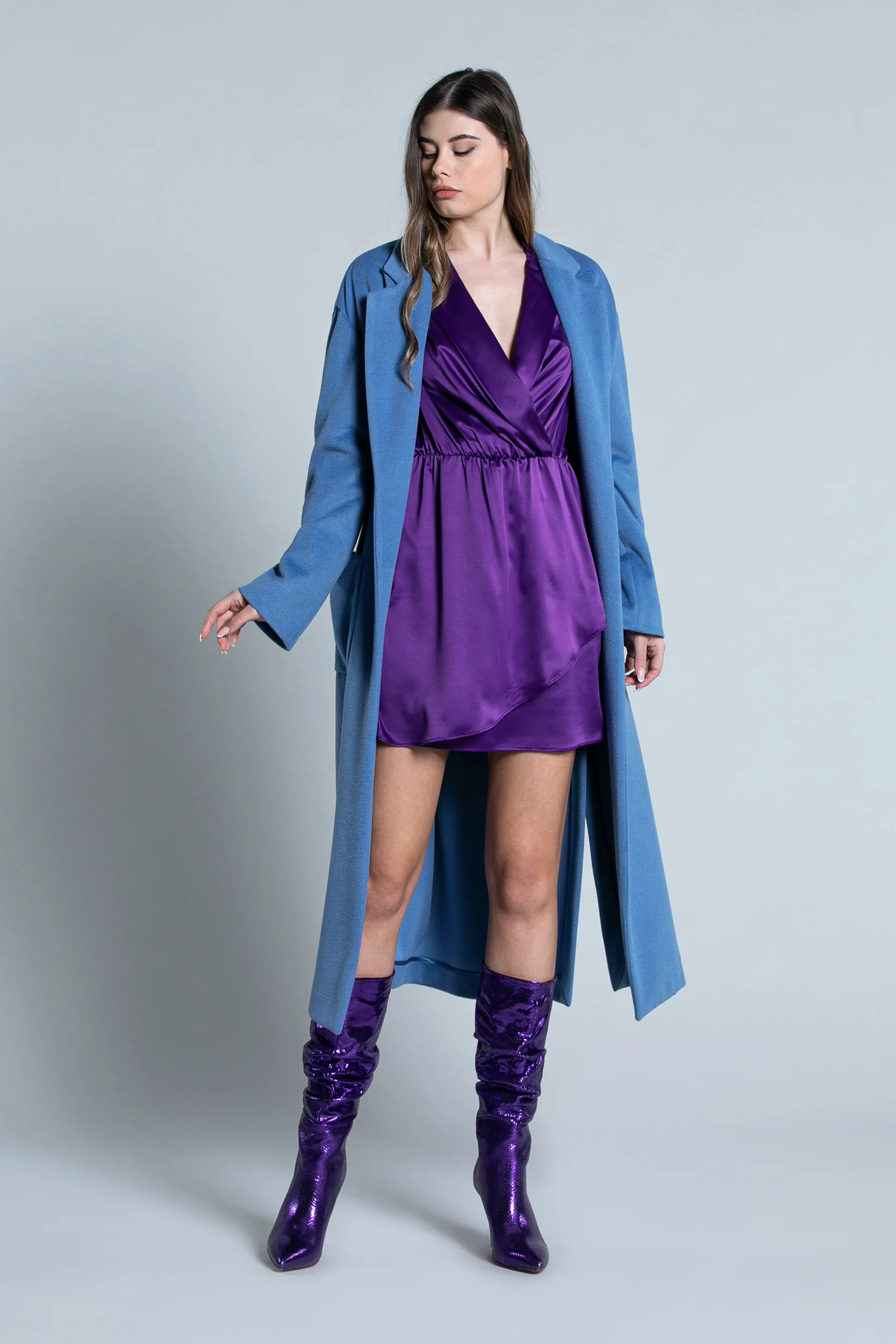 Cappotto LUNGHIU lungo manica lunga con tasche Toppa sfoderato - Image 5