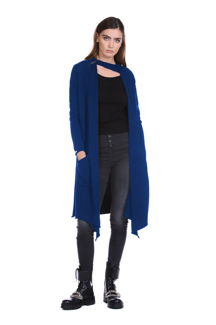 Cardigan KIGIUS lungo manica lunga con spacchetti più bottoni gioiello più tasche - Image 3