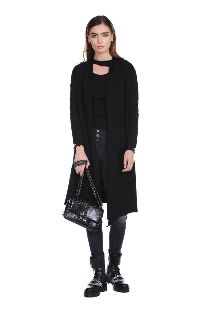 Cardigan KIGIUS lungo manica lunga con spacchetti più bottoni gioiello più tasche - Image 8