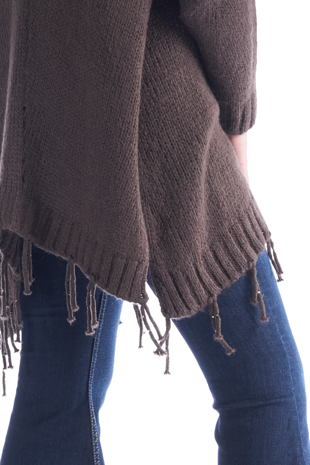 Cardigan modello ampio traforato aperto con frange BILLIES - Image 5