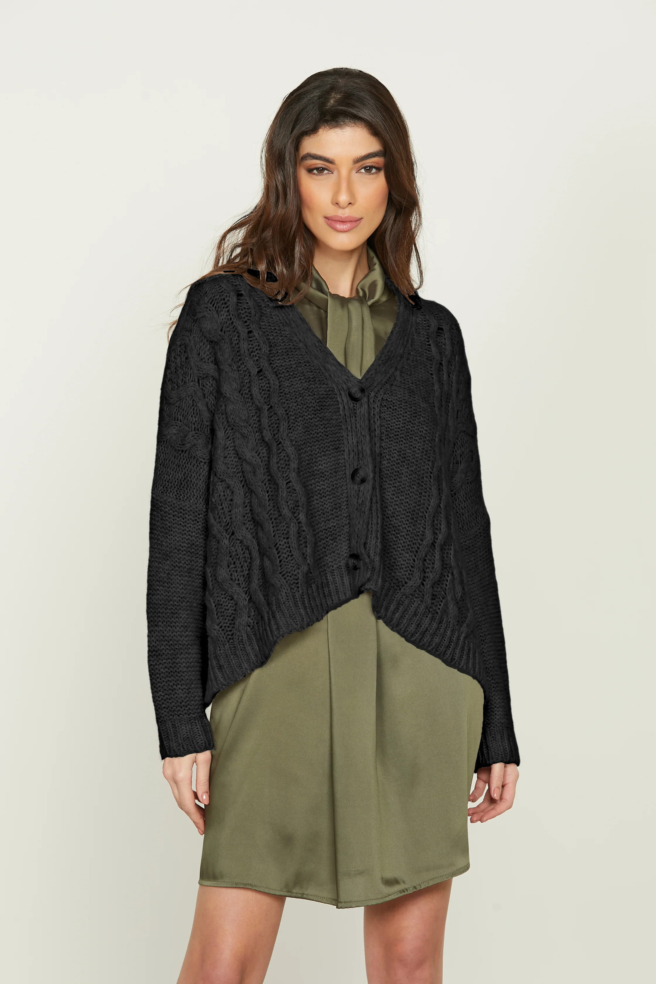 Cardigan NANGATU manica lunga lavorazione trecce - Image 6