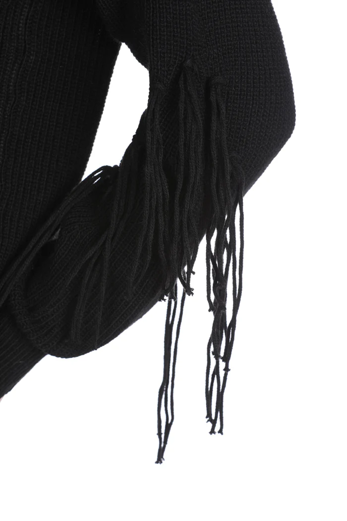 Cardigan POLYN corto manica lunga con frange - Image 4