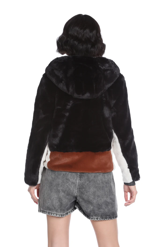 Ecopelliccia SKEETER corta con cappuccio - Image 3