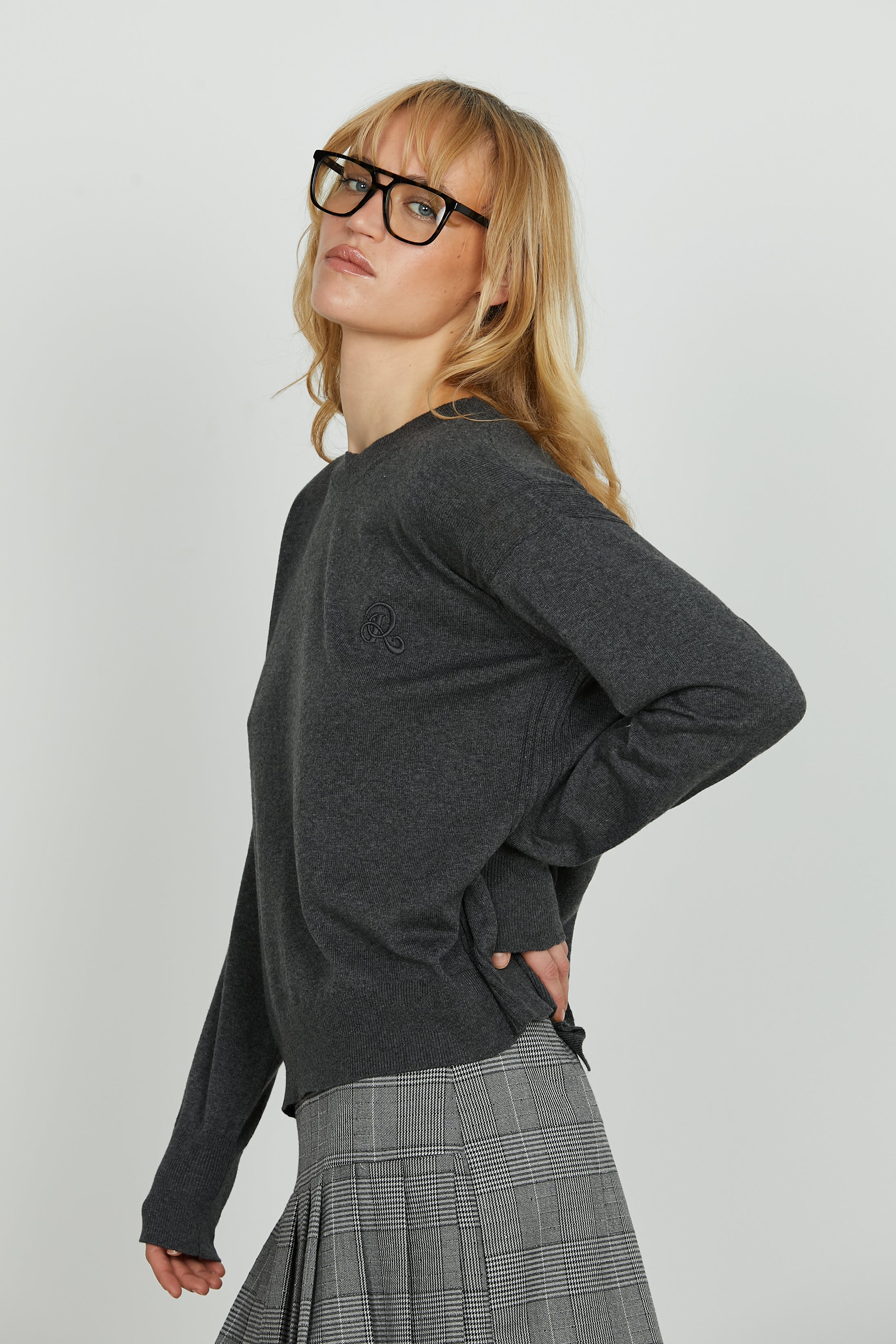 Maglia LEUCADE manica lunga girocollo con ricamo logo - Image 4