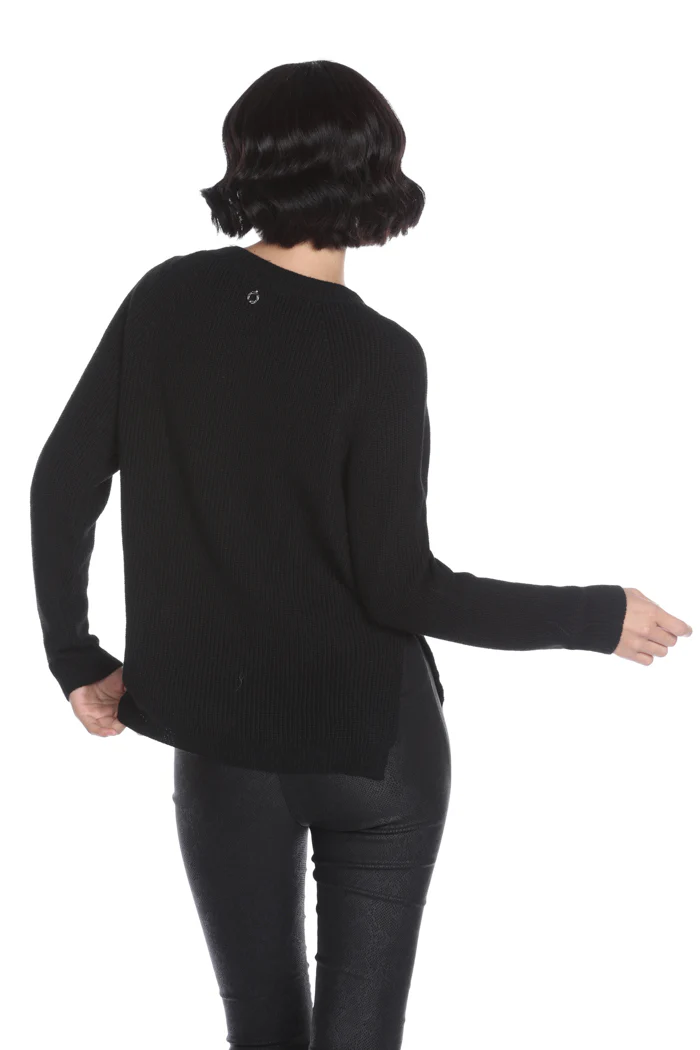 Maglia PINTO manica lunga con paillettes più spacchetti laterali - Image 3