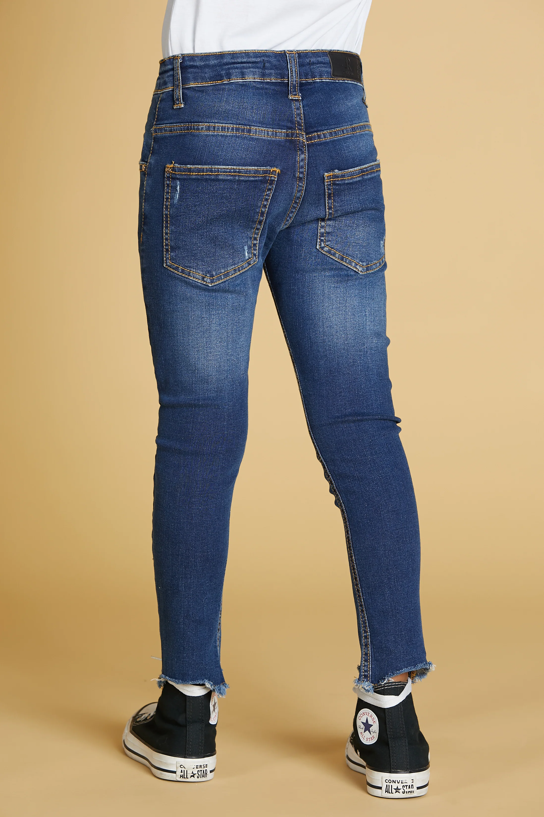 Panta MUSICA 1 bot.5 ts.skinny fit con strappi più orlo sfrangiato irreg.denim - Image 3