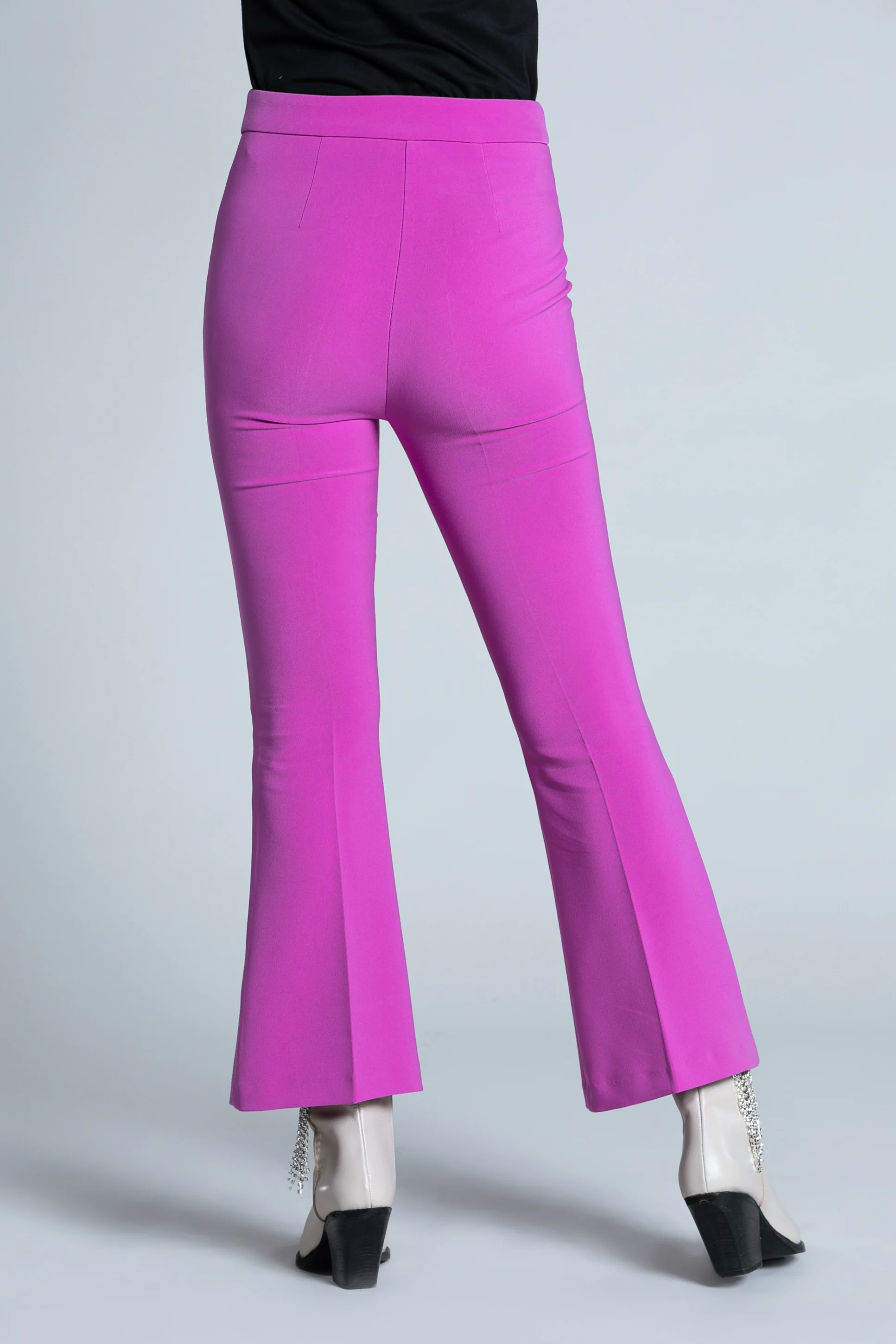 Pantalone CIAN vita alta con bottone crop zampetta - Image 3