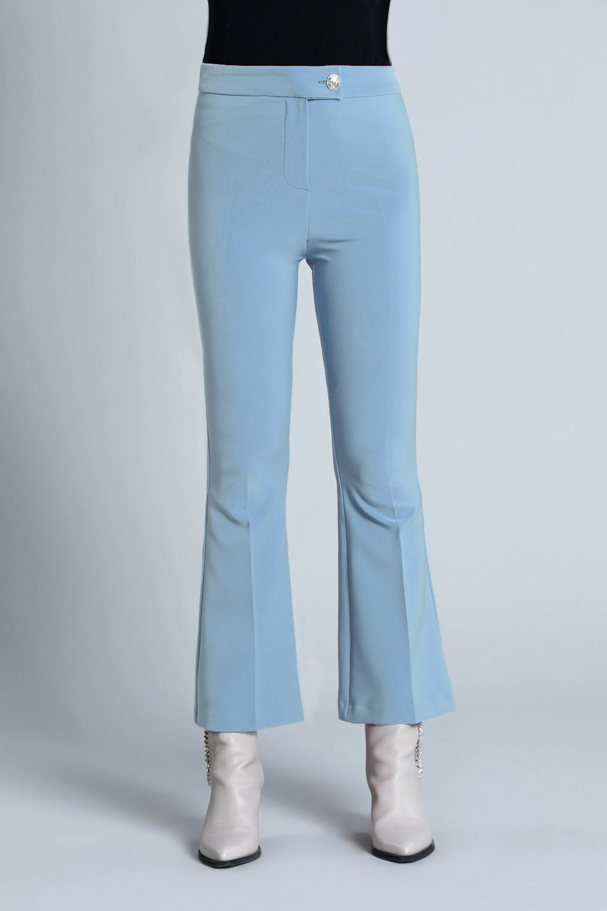 Pantalone CIAN vita alta con bottone crop zampetta - Image 4