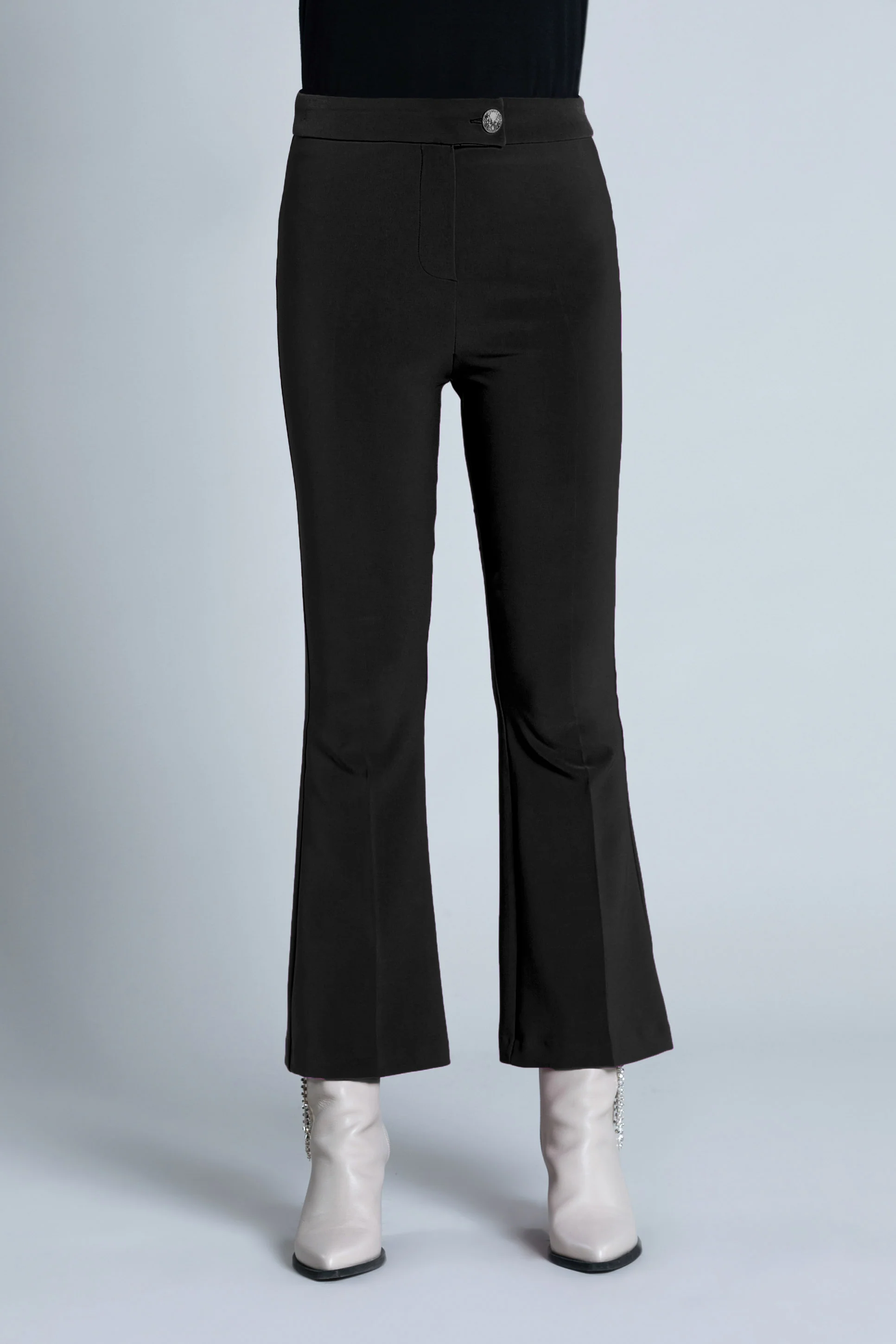 Pantalone CIAN vita alta con bottone crop zampetta - Image 5