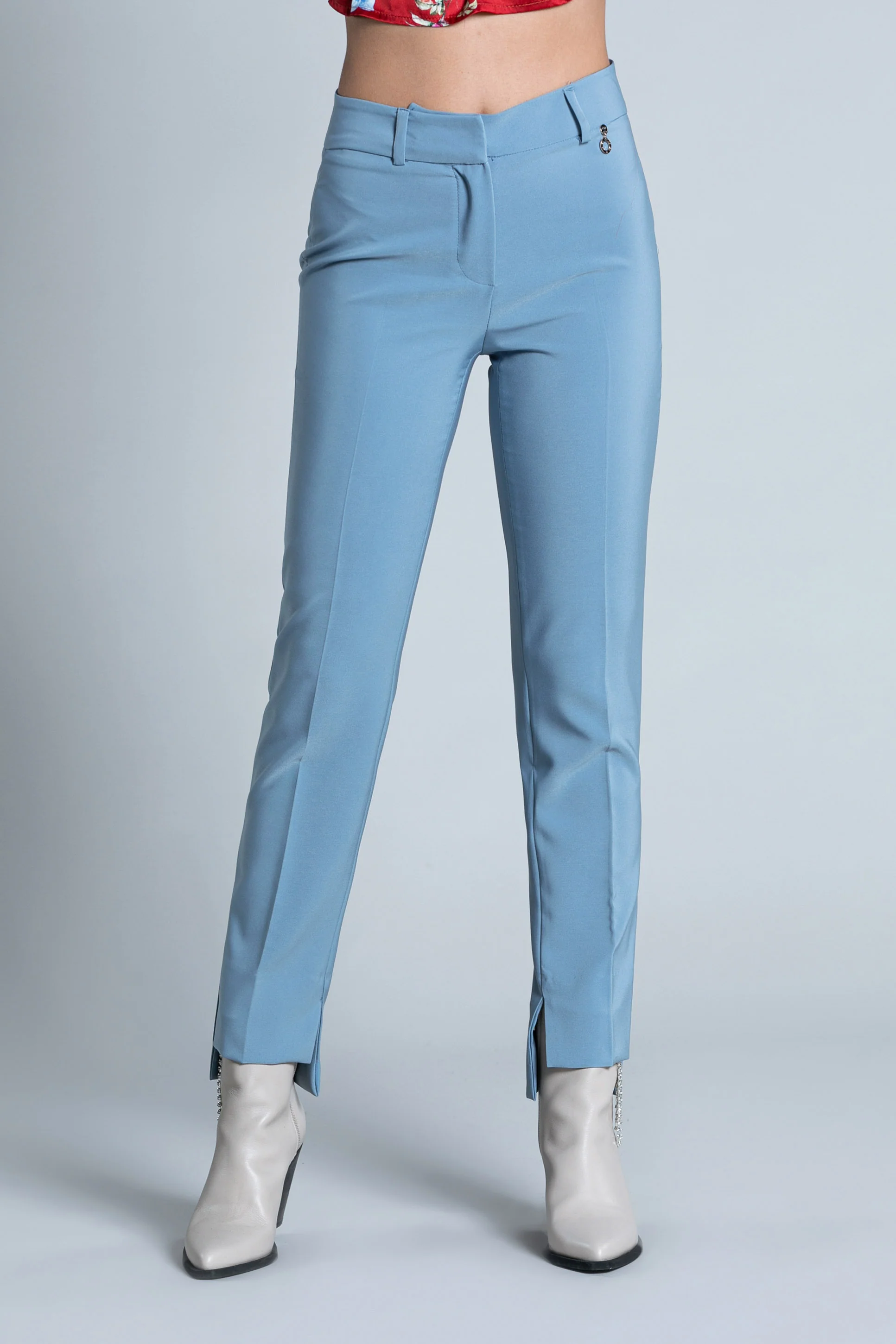 Pantalone CISALITA vita alta fondo asimmetrico con spacchetto - Image 3