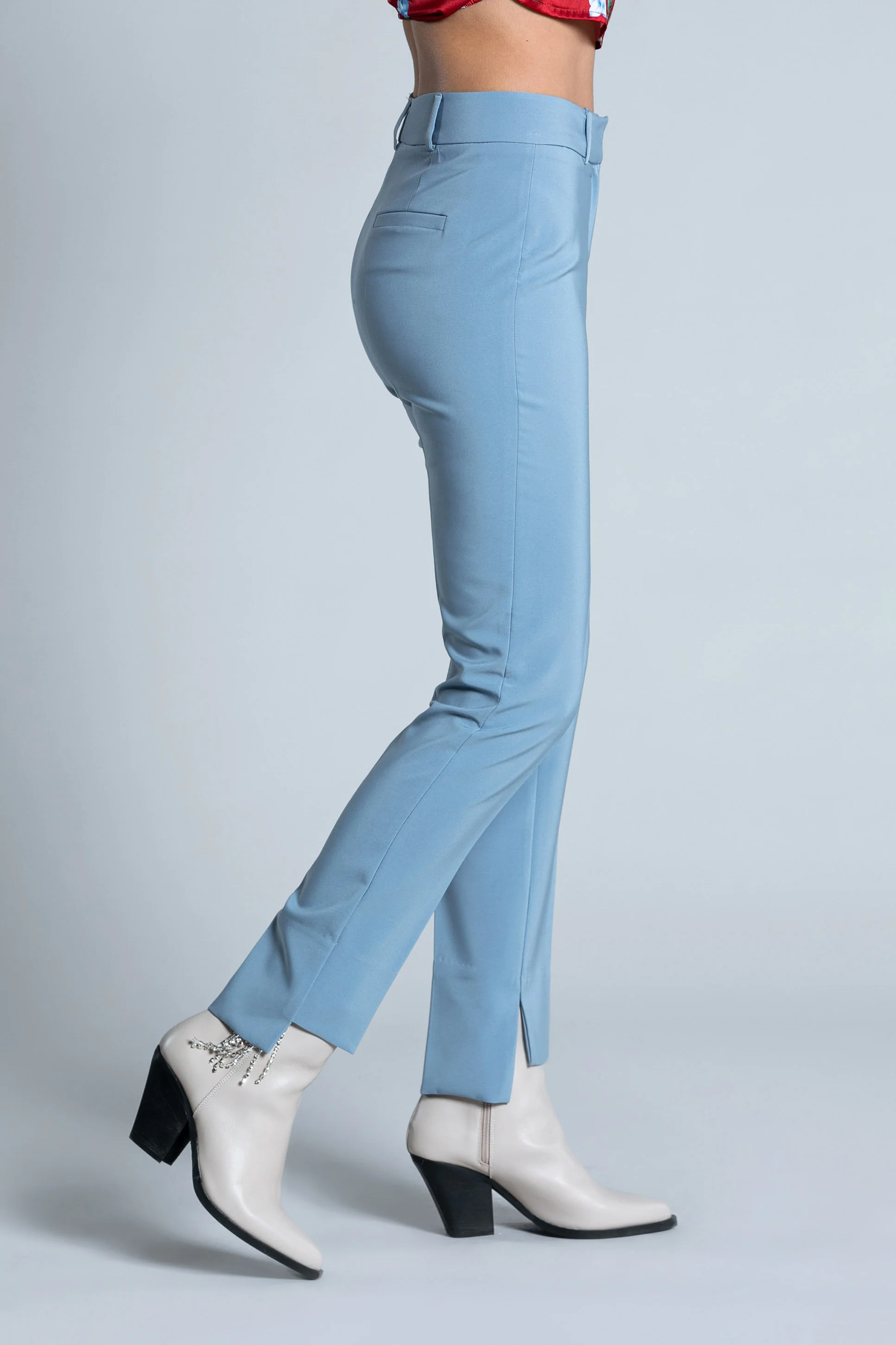 Pantalone CISALITA vita alta fondo asimmetrico con spacchetto - Image 4