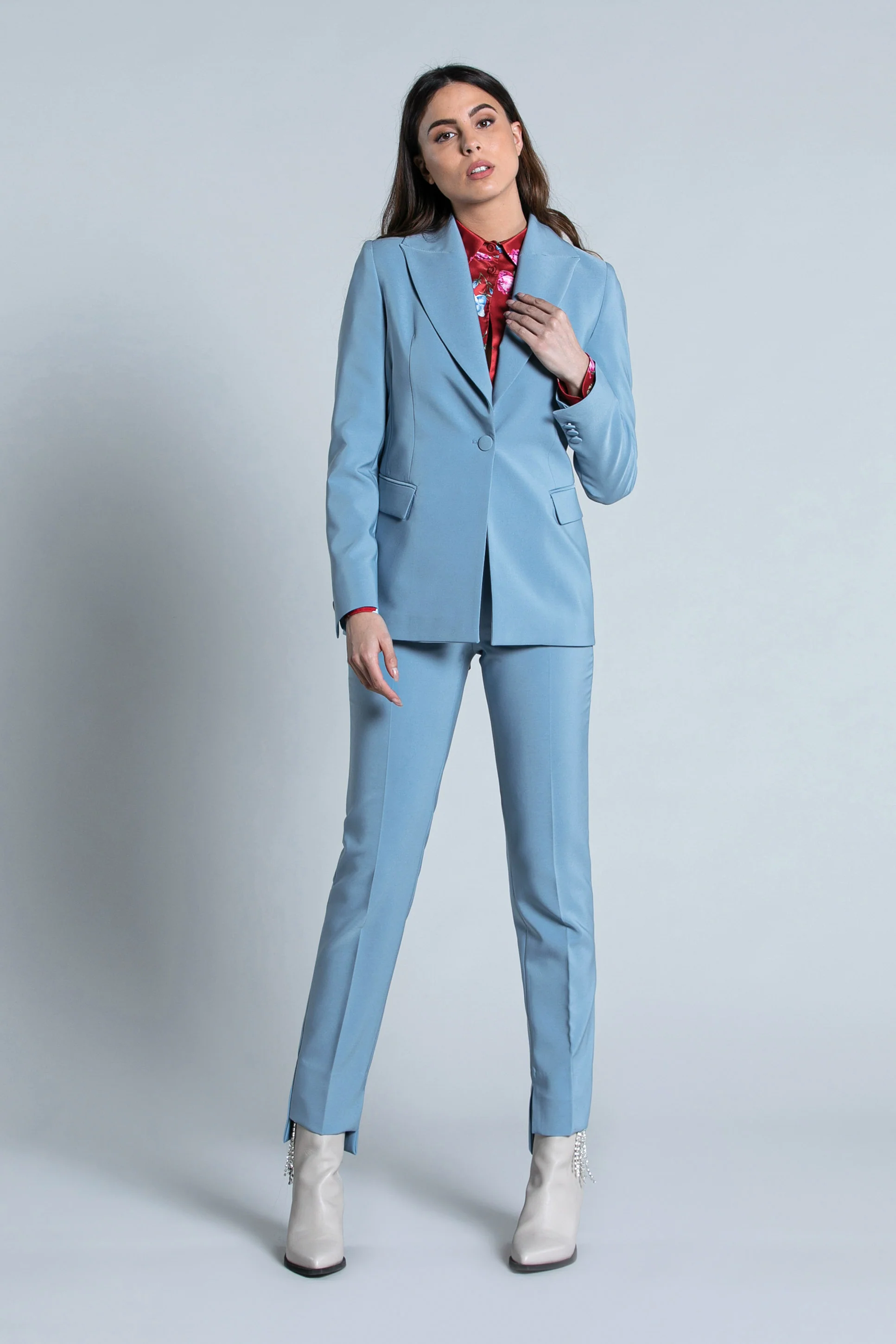 Pantalone CISALITA vita alta fondo asimmetrico con spacchetto - Image 6