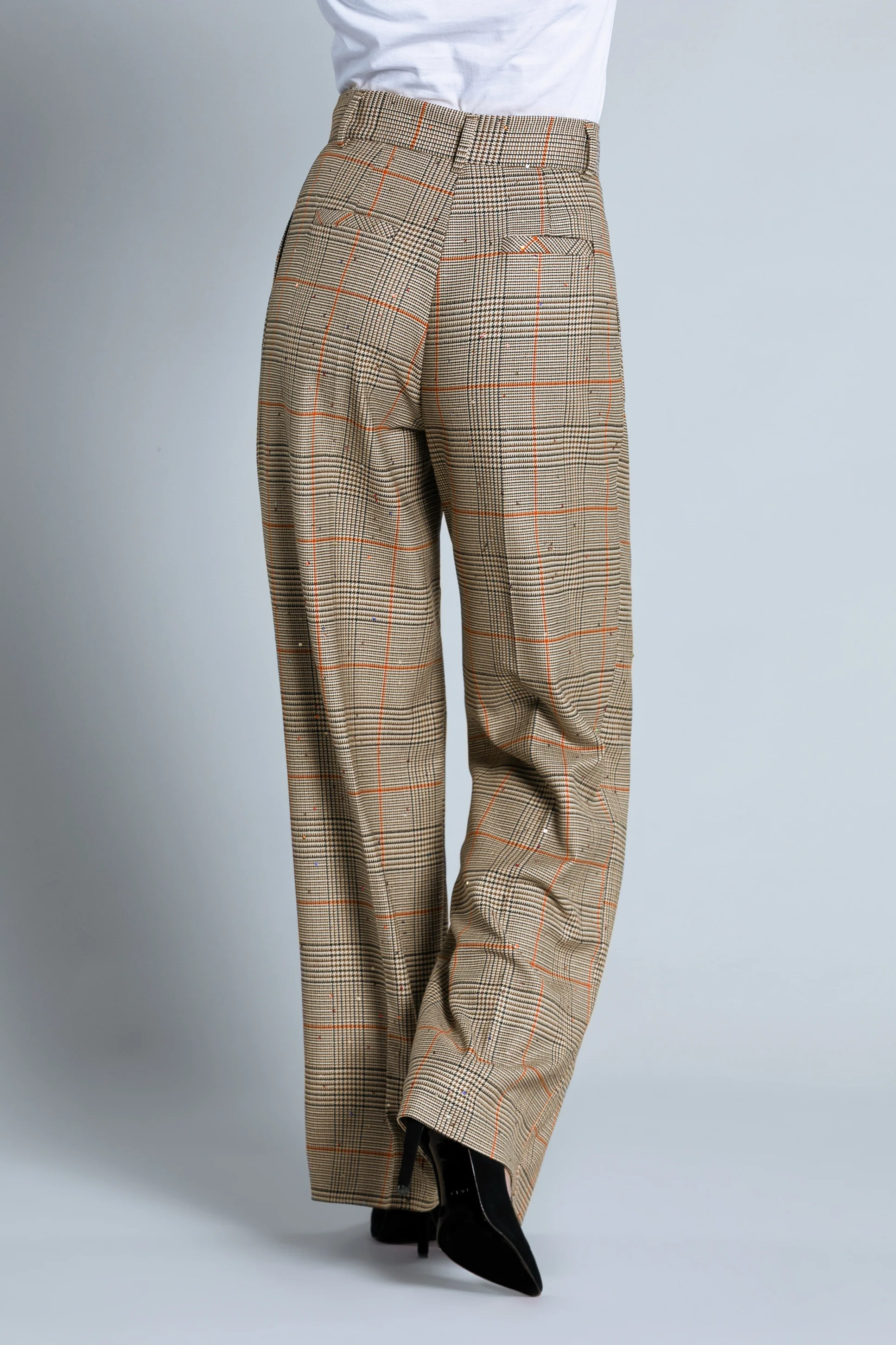 Pantalone PRYTTU vita alta palazzo con pinces più ts francesi più fil.pie de p. più paill. - Image 4