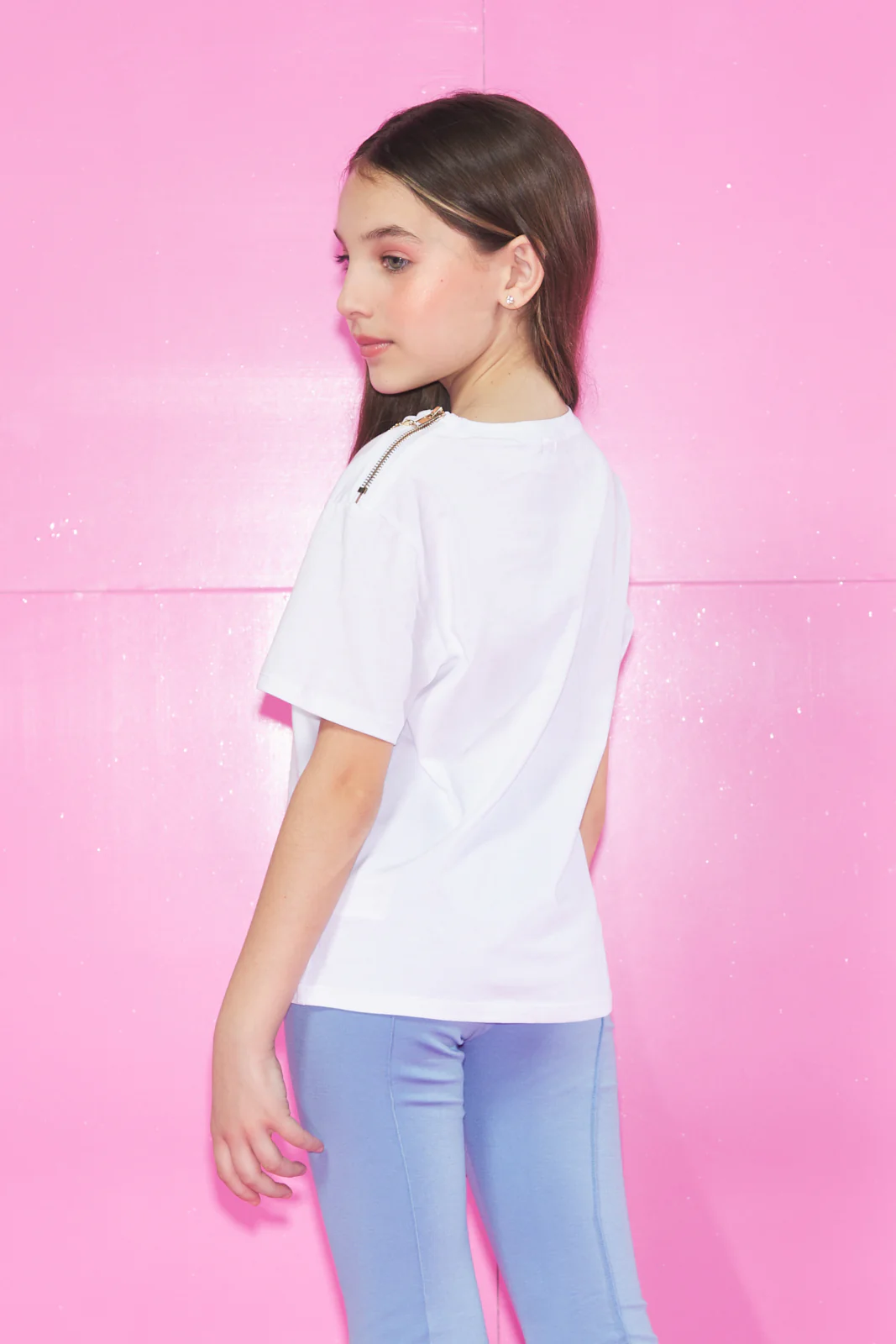 T-Shirt NIKKENA mezza manica con Zip più Collana Con Pendaglio - Image 3