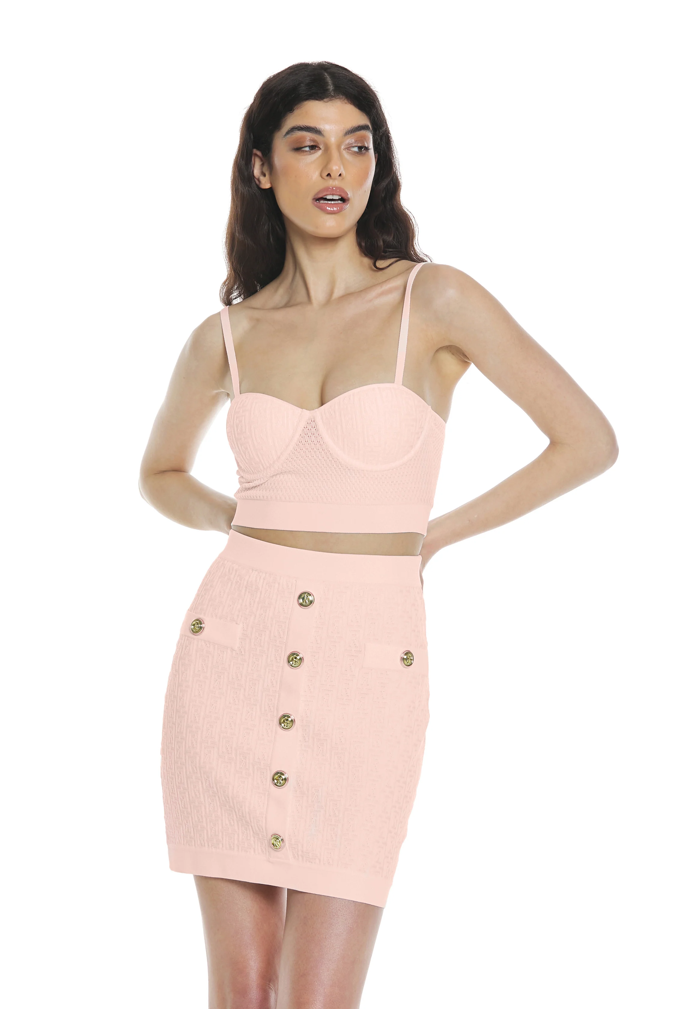 Top ALITE corto con coppe più zip jacquard logo - Image 4