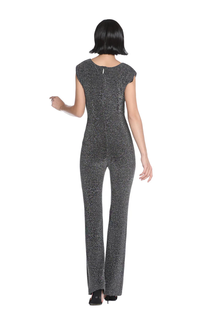 Tuta FRUIO lunga mezza manica aletta con dettaglio rombo lurex - Image 4