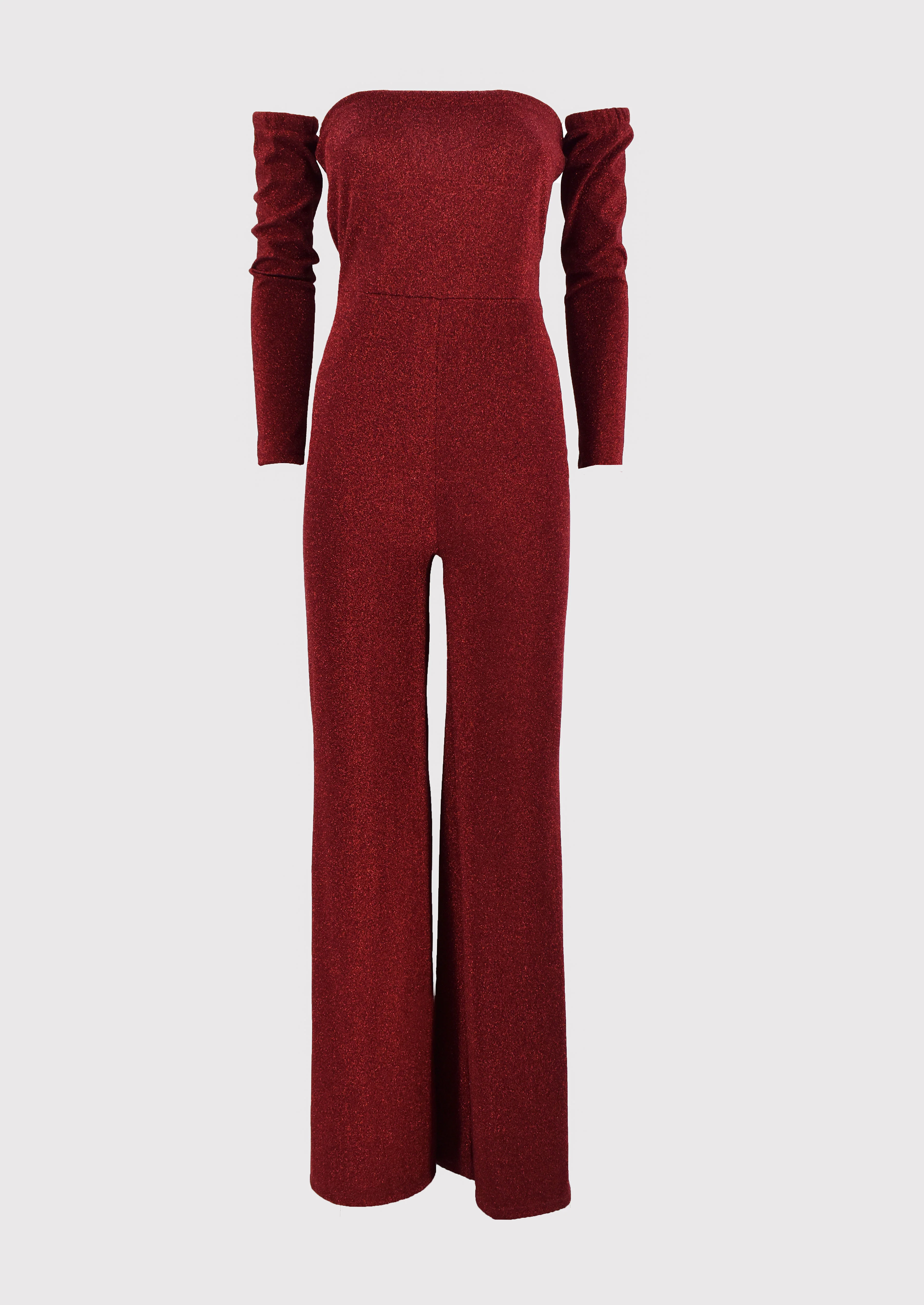 Jumpsuit MEGREZ in tessuto glitterato con manicotti e gamba dritta - Image 6